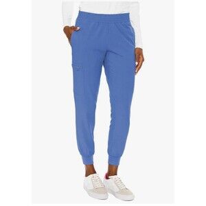 Med Couture Women's Energy Smocked Waist Cargo Jogger Scrub Pant CEIL BLUE 2XL